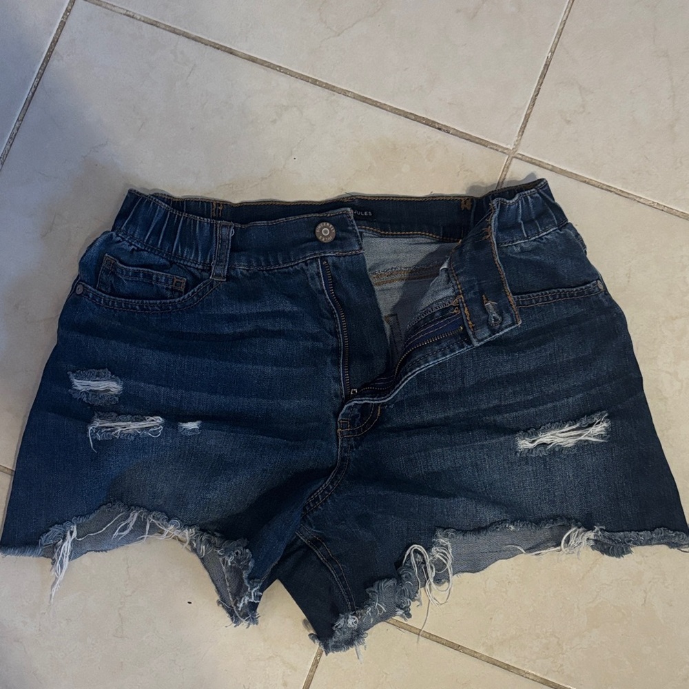 Sincerely Jules Dark Blue Distressed Jean Shorts